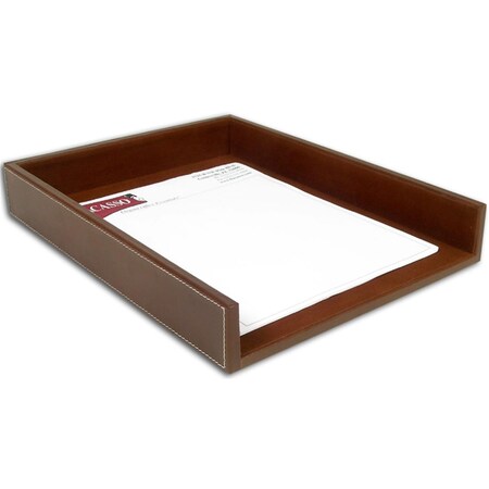 Dacasso Rustic Leather Front-Load Letter Tray A3201